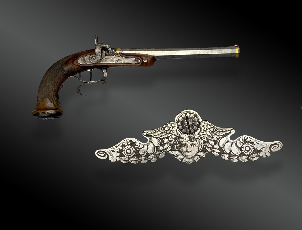 PISTOLET D’HONNEUR à PERCUSSION, par Nicolas BOUTET France - XIXème siècle.