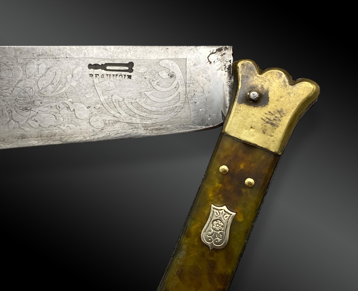 COUTEAU FERMANT de type NAVAJA par BEAUVOIR France XXème siècle-photo-3