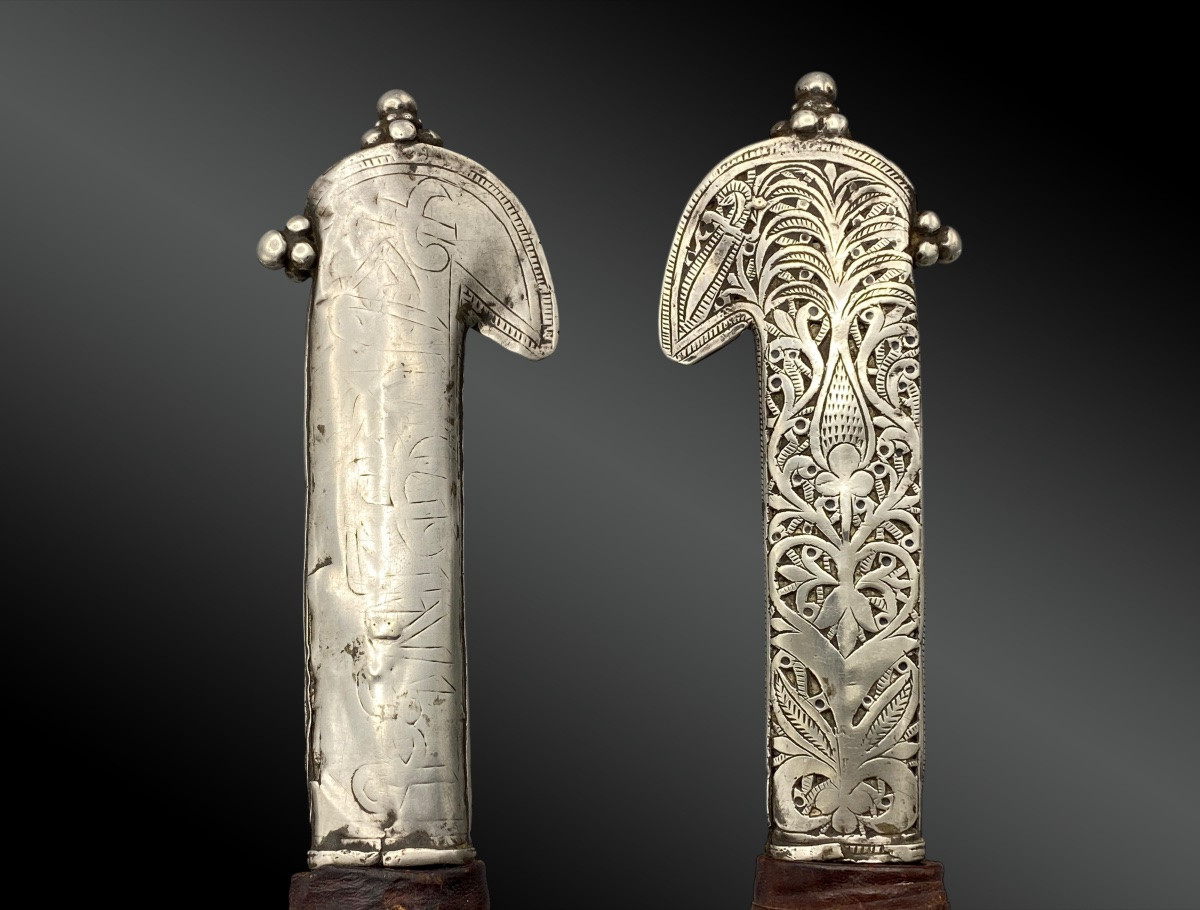 Yemeni Dagger, Khadaam. Engraved Silver Handle.-photo-2