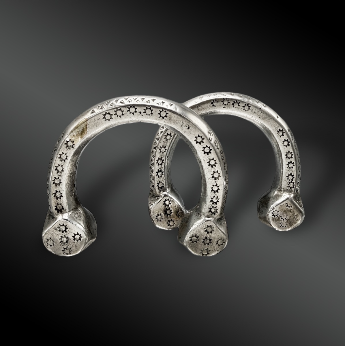 PAIRE de BRACELETS appelés Khalkhel - Algérie - Fin du XIXème siècle – début du XXème siècle-photo-3