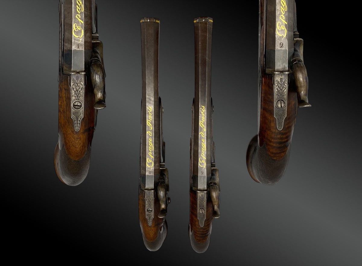 PAIRE DE PISTOLETS D’OFFICIER par LEPAGE A PARIS France, Premier Empire. -photo-3