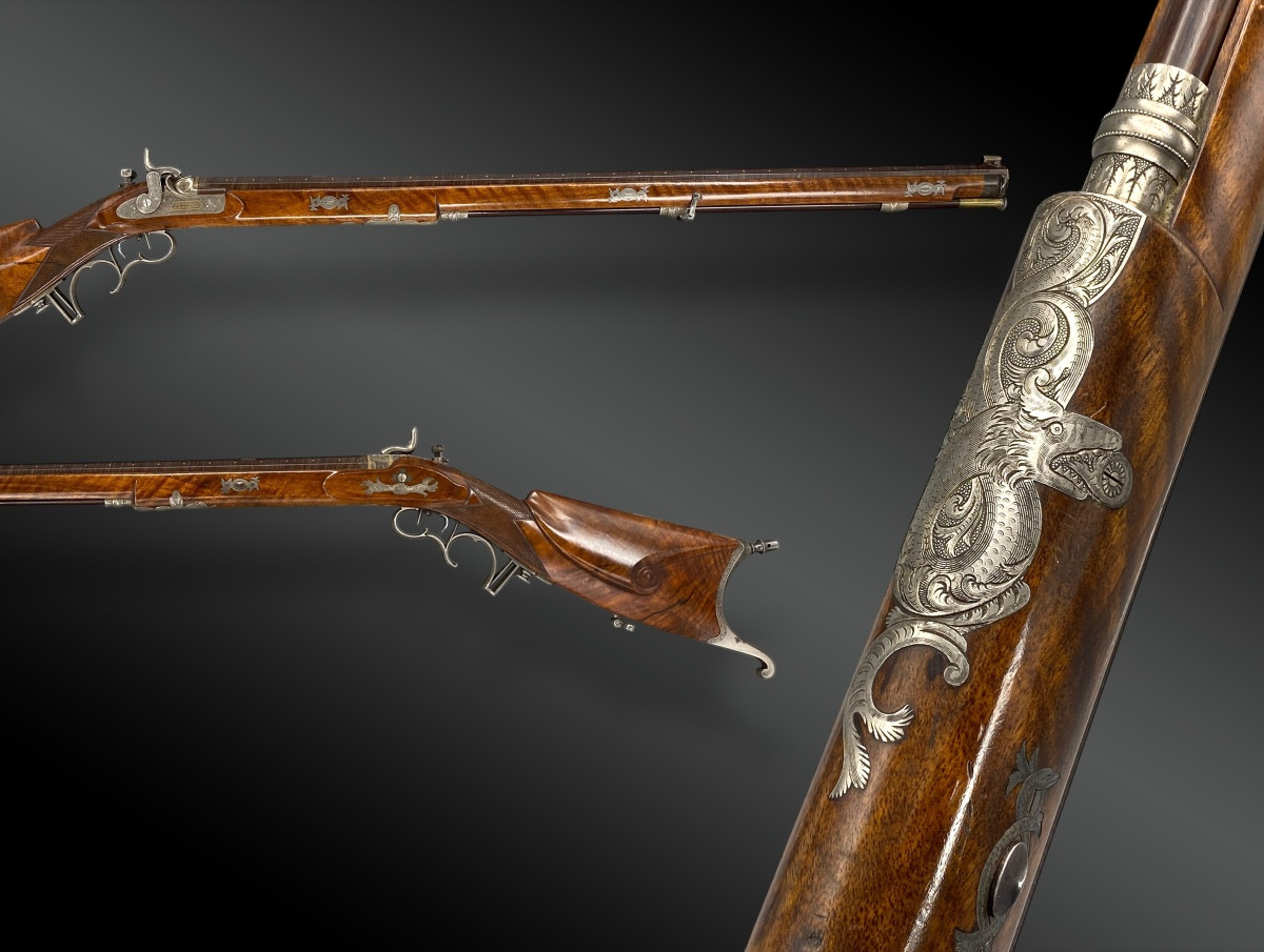 FUSIL DE MATCH, A PERCUSSION GRAND LUXE par SENEVAY à FLEURIER Suisse vers 1850