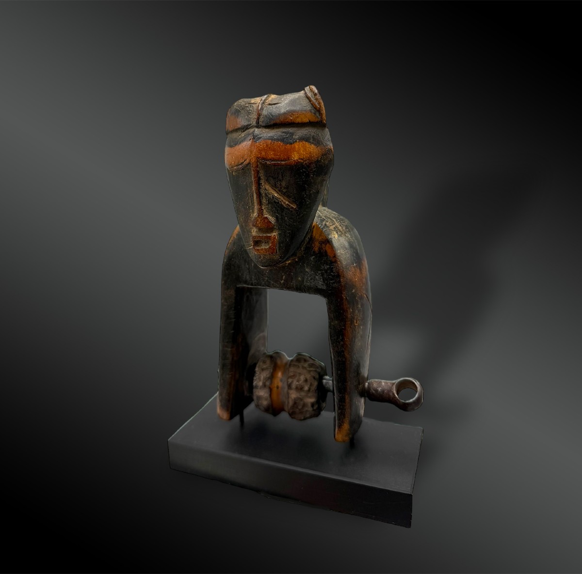 Anthropozoomphic Figure Lying Pulley Djimini Culture, Ivory Coast