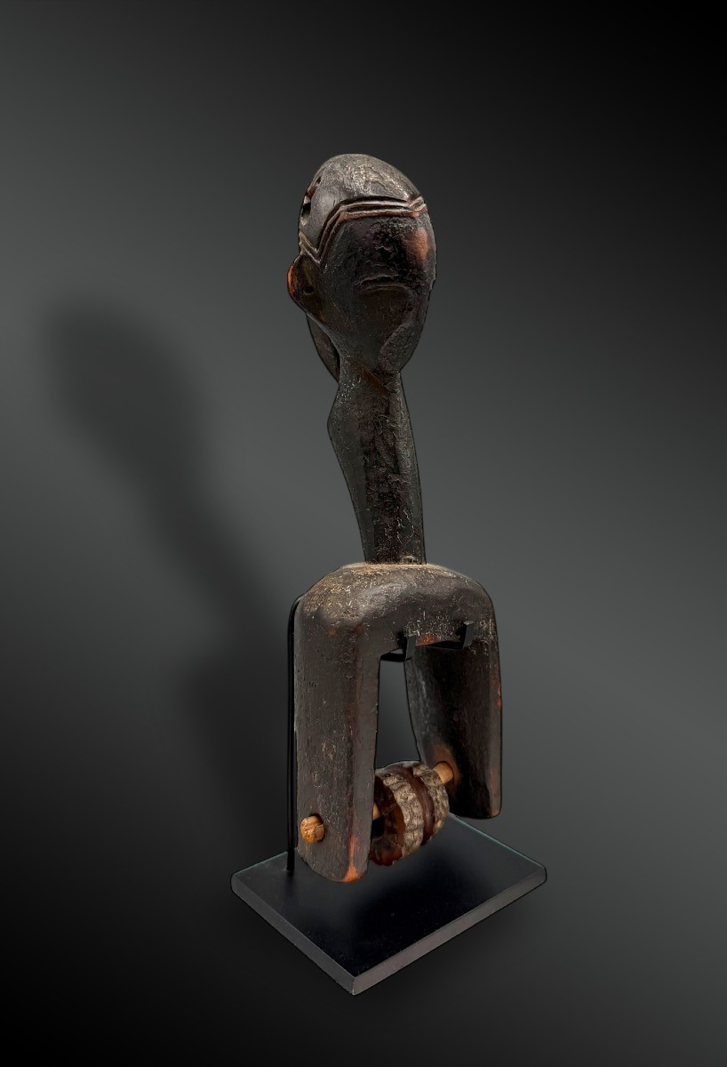 Pulley Stirrup For A Weaving Loom, Animated With A Two-faced Design, Gouro Culture, Ivory Coast 