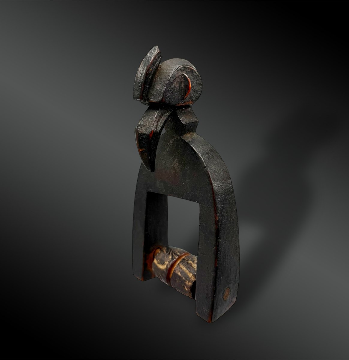 Pulley Stirrup For A Weaving Loom, Animated By A Hornbill Head, Senufo Culture, Ivory Coast-photo-3