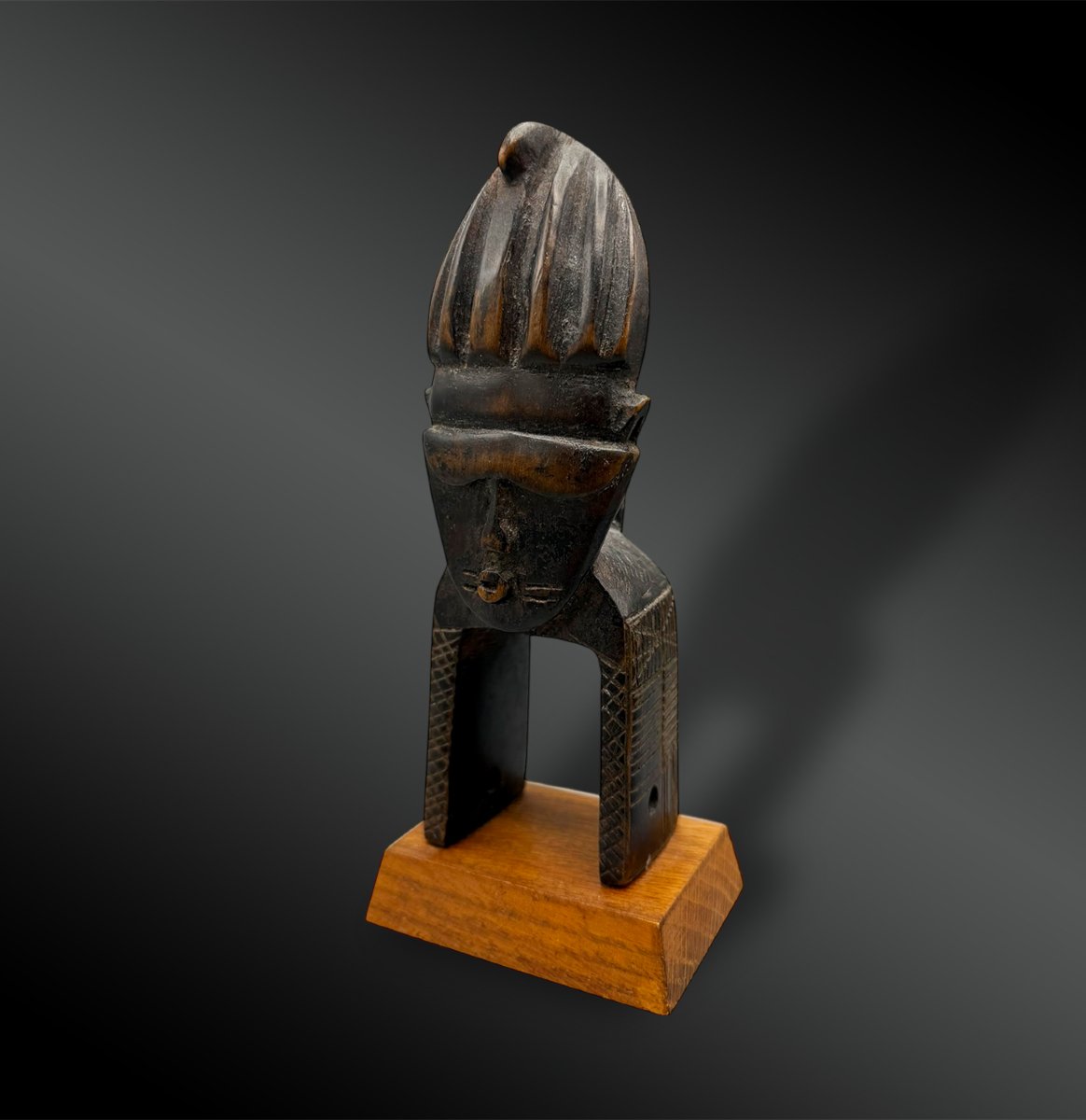 Pulley Stirrup For A Weaving Loom, Animated By A Mask From The Djimini Culture, Ivory Coast -photo-3
