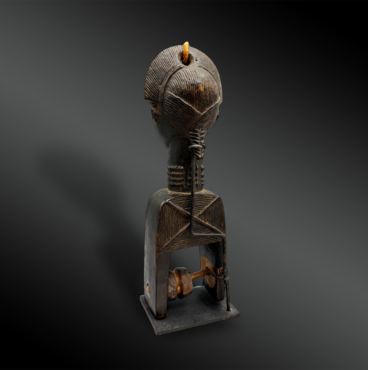 Pulley Stirrup Of A Weaving Loom Animated With An Anthropomorphic Face, Baoulé Culture -photo-4