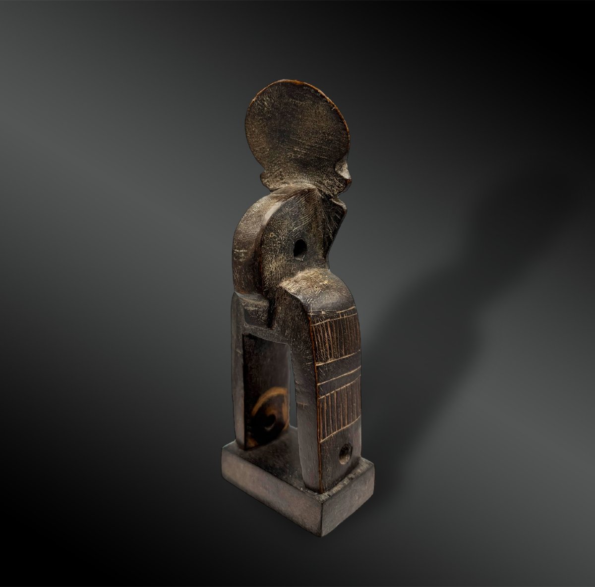 Pulley Stirrup For A Weaving Loom Animated By The Mask Of Do Culture Djimini, Ivory Coast -photo-4