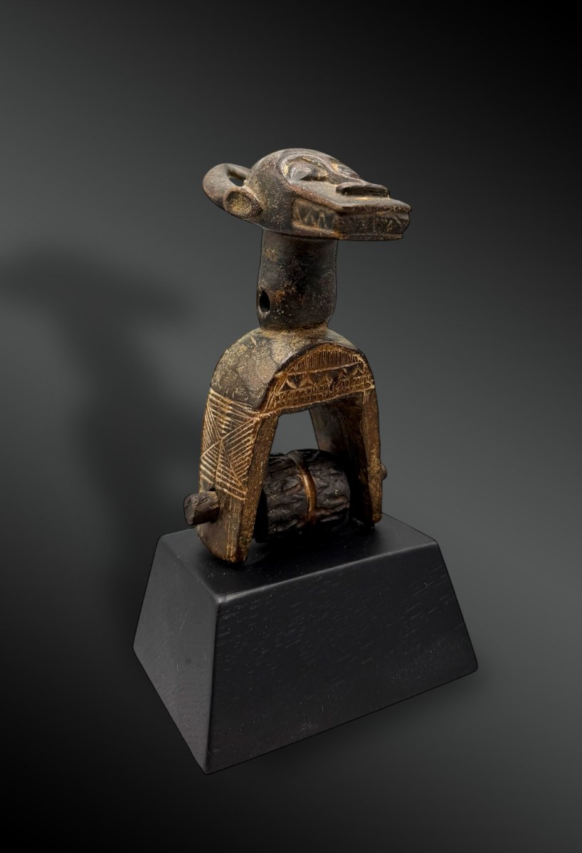 Pulley Stirrup For A Weaving Loom, Featuring A Mask From The Goli Culture Of Baoulé, Ivory Coast -photo-3