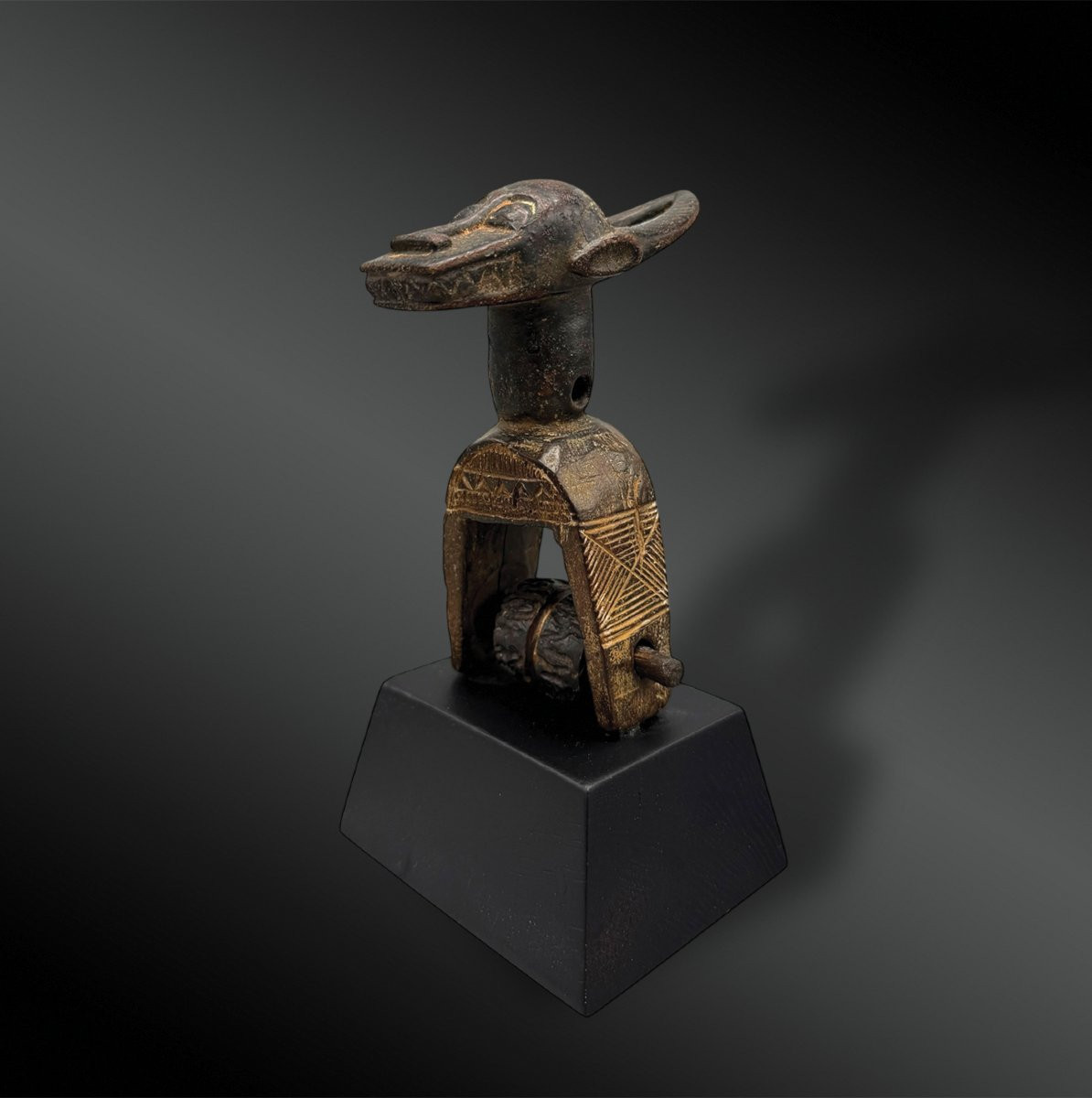 Pulley Stirrup For A Weaving Loom, Featuring A Mask From The Goli Culture Of Baoulé, Ivory Coast -photo-4