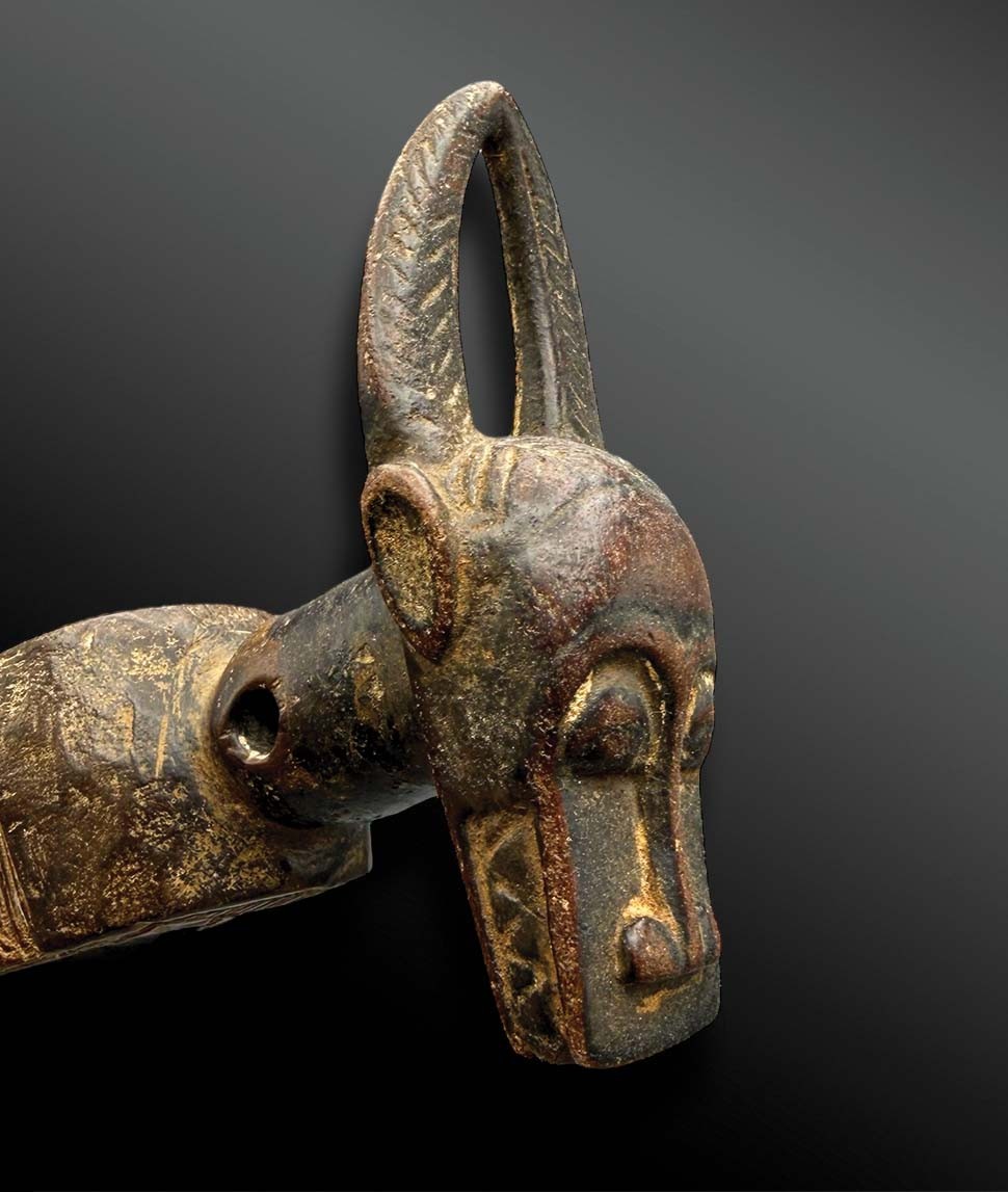 Pulley Stirrup For A Weaving Loom, Featuring A Mask From The Goli Culture Of Baoulé, Ivory Coast 