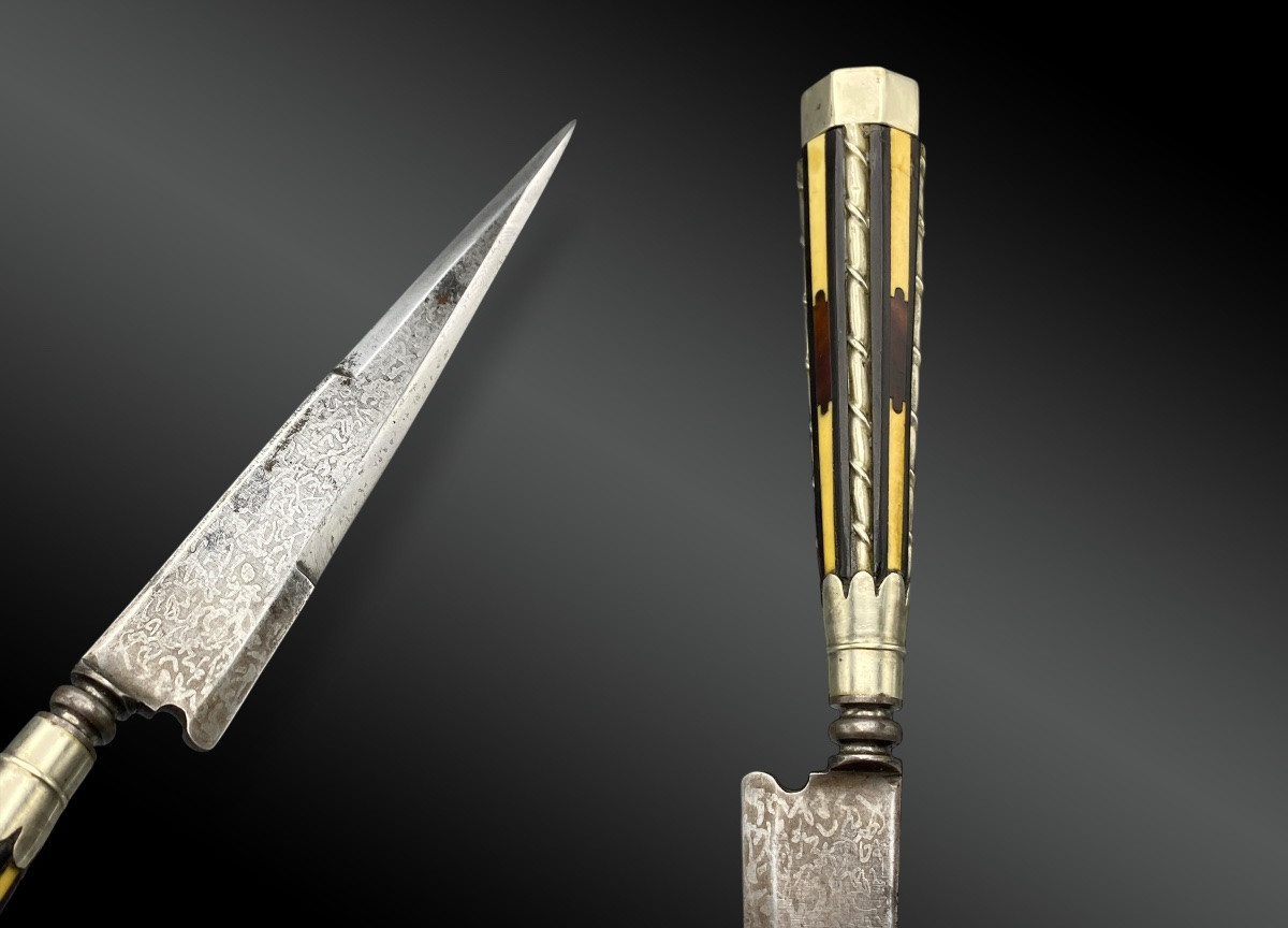STYLET CORSE, avec poignée à colonnades et son fourreau. France, XIXème siècle -photo-3
