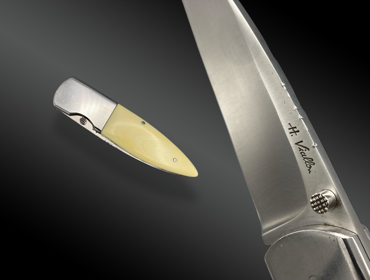 COUTEAU fermant, par Henri VIALLON, meilleur ouvrier de France  XXème siècle.-photo-3