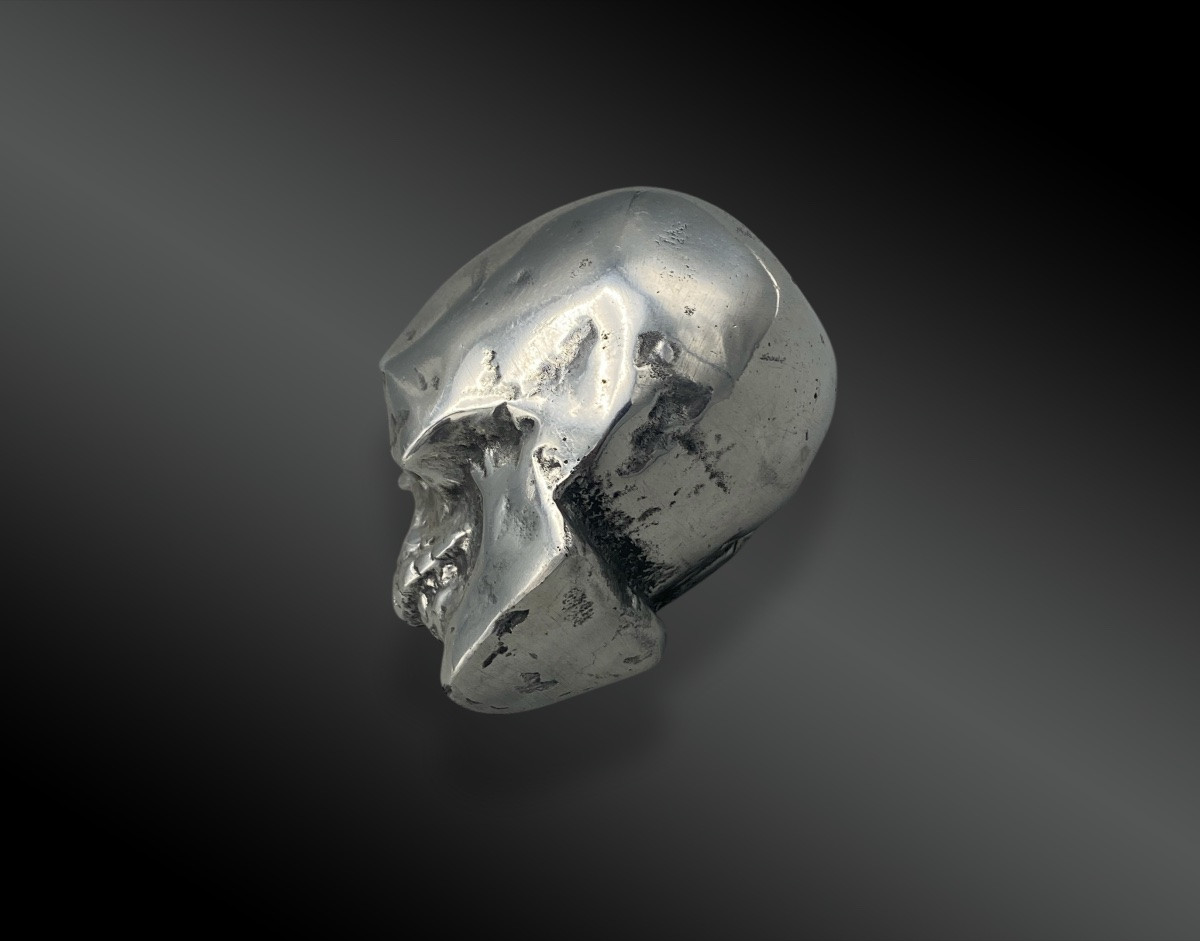 Crâne, Vanité en argent. Europe, XXème siècle-photo-4