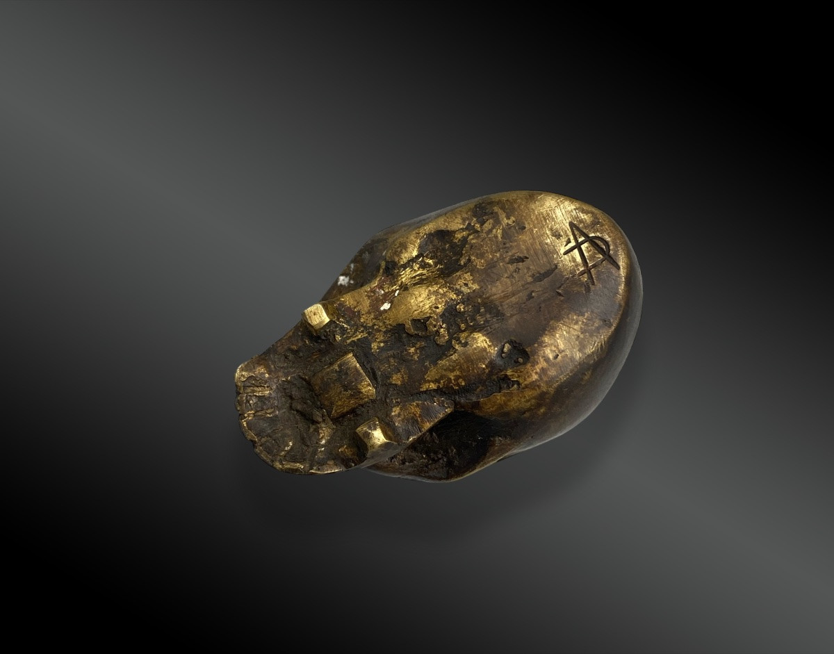 Crâne, Vanité. Cire perdue. Europe, XXème siècle-photo-3