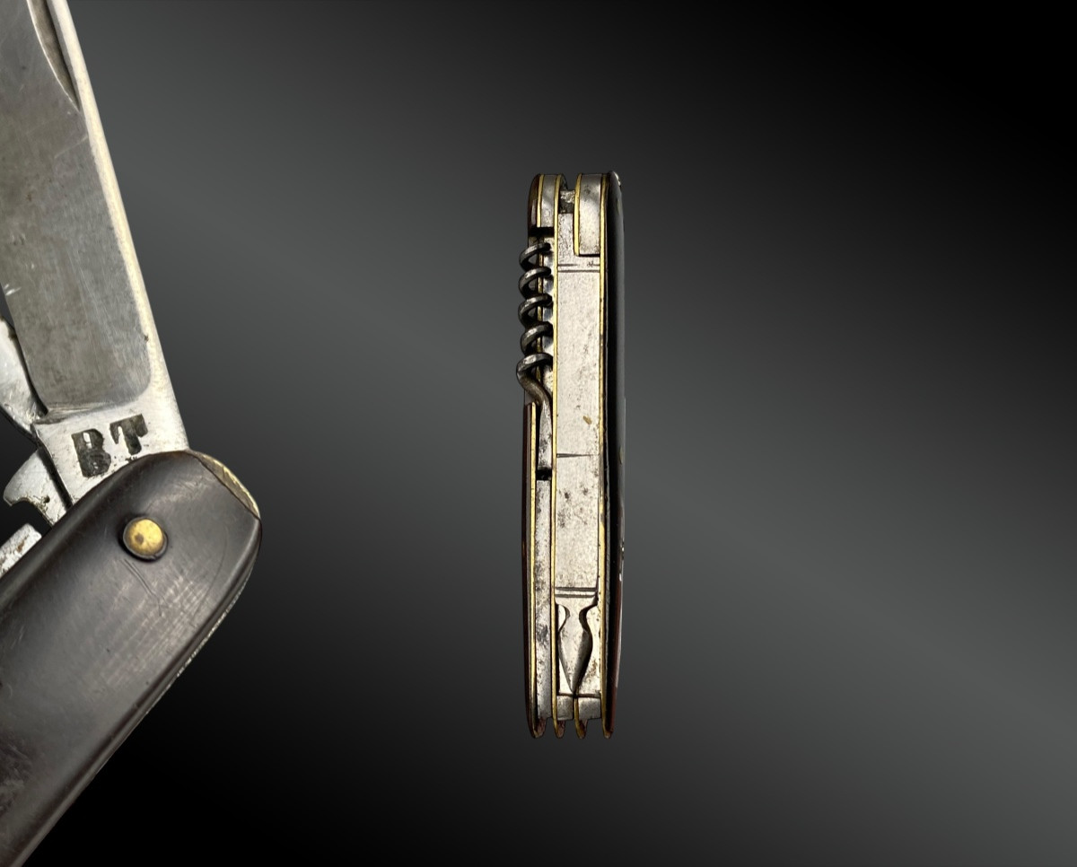 Nine-piece Folding Knife, Nogent, Marked Bt France, Early 20th Century-photo-3