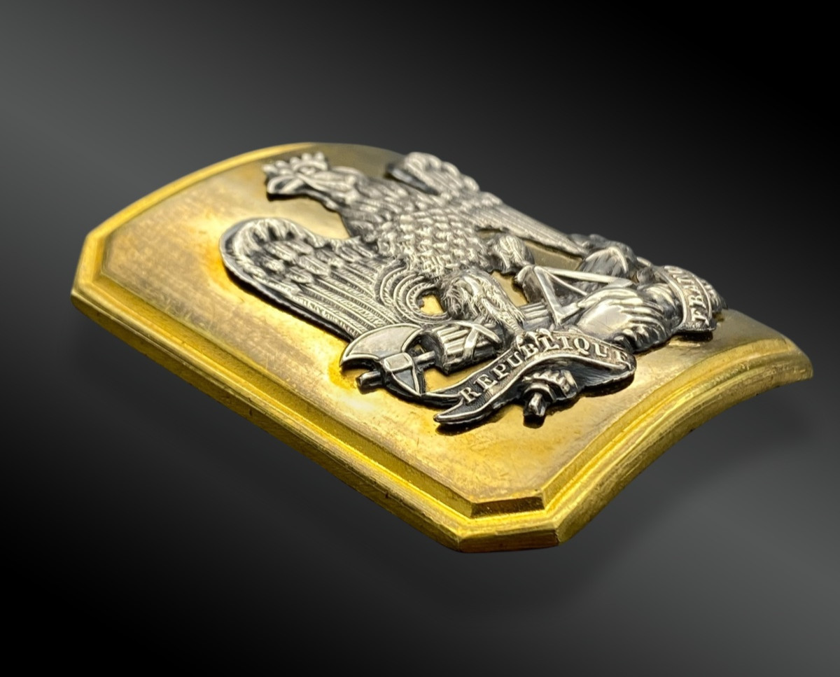 PLAQUE DE CEINTURON D'OFFICIER D'INFANTERIE OU DE LA GARDE NATIONALE-photo-2