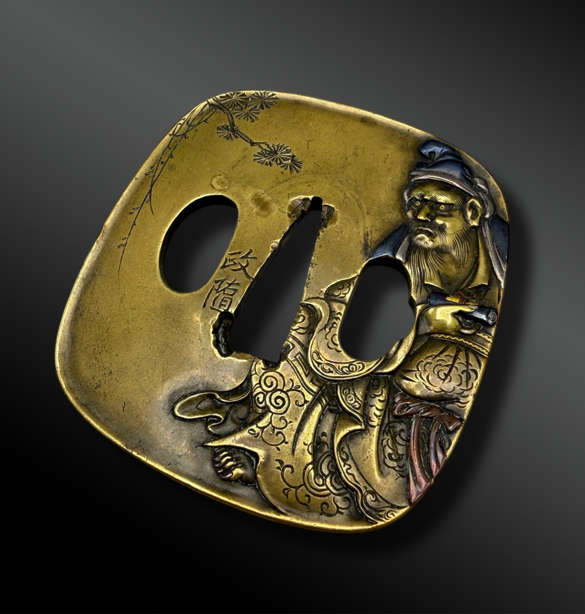 Tsuba Hokei Gata Signed Hamano Shozui - Japan - Edo Period (1603-1868)-photo-3