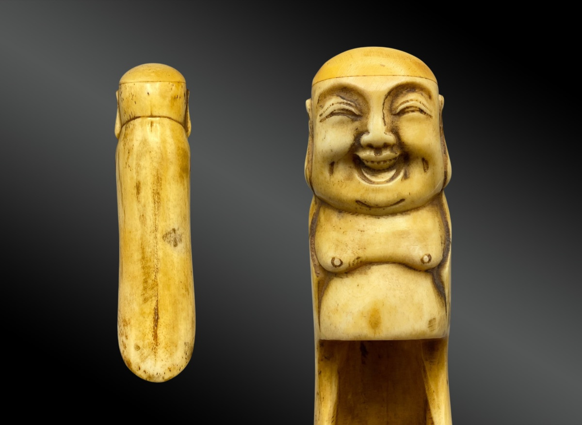 CUILLÈRE À THÉ AU BUSTE DE BOUDDHA Chine fin XIXème siècle-photo-3
