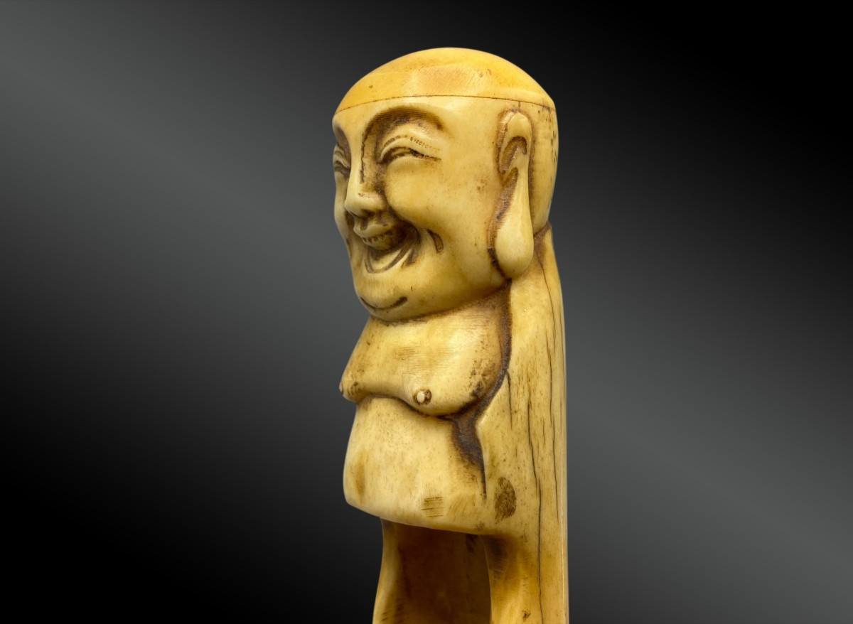 CUILLÈRE À THÉ AU BUSTE DE BOUDDHA Chine fin XIXème siècle-photo-4
