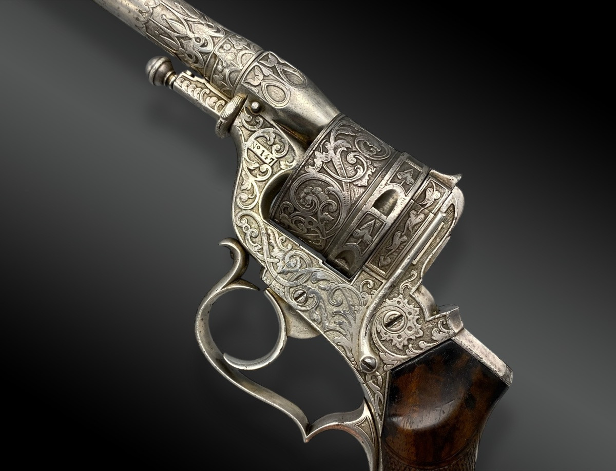 Perrin Revolver, Model 1859, 1st Type, Luxury, In Original Case. France, 19th Century-photo-1