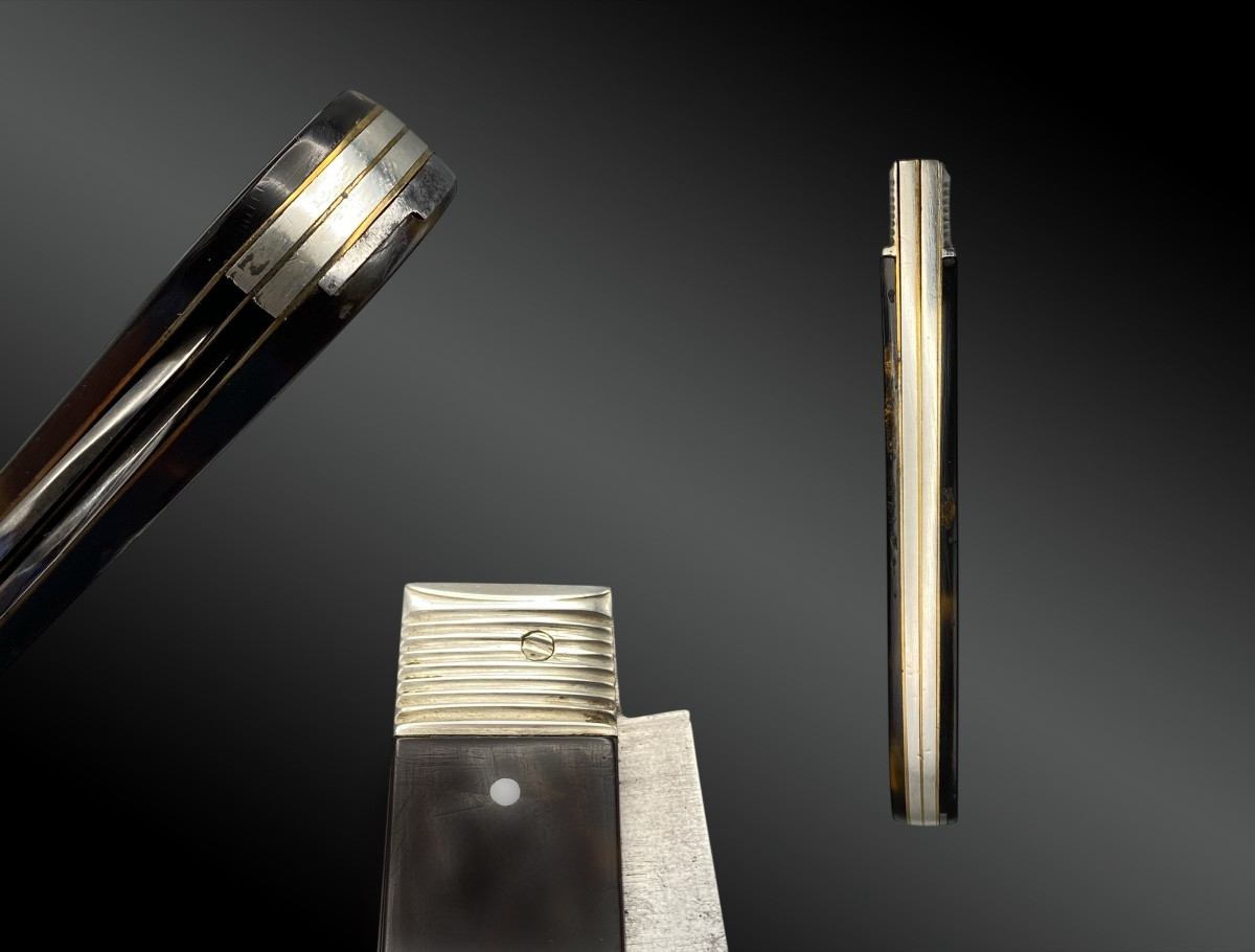 COUTEAU FERMANT, À DEUX LAMES, PAR HOOLE, AVEC RÉSERVE OR, AU NOM DE ANDRÉ-JACQUES GARNERIN.-photo-3