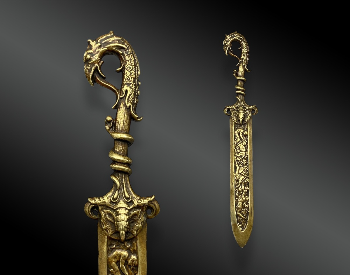 Dragon Letter Opener Or Paper Cutter, Romantic Style