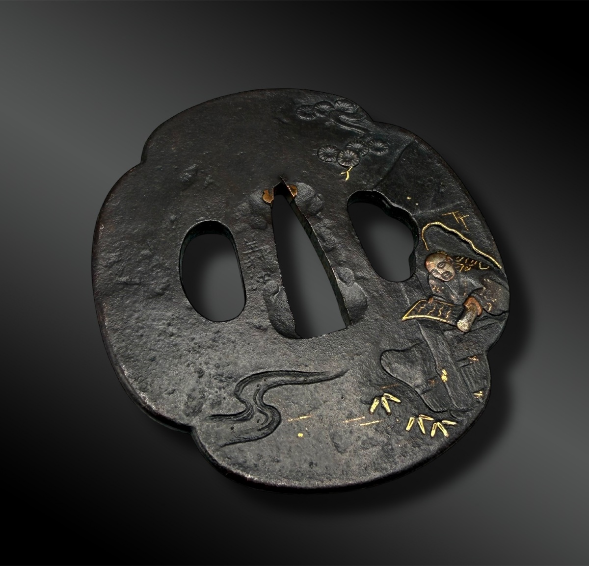 Tsuba Mokko Gata Signed - Japan - Edo Period (1603-1868)-photo-3