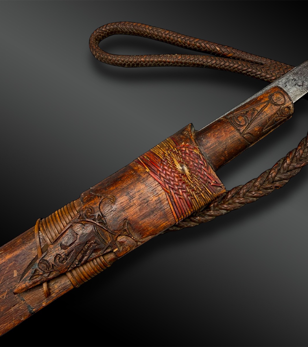Headhunter's Sword Called Mandau - Borneo Island, Indonesia - 19th Century Or Earlier-photo-2