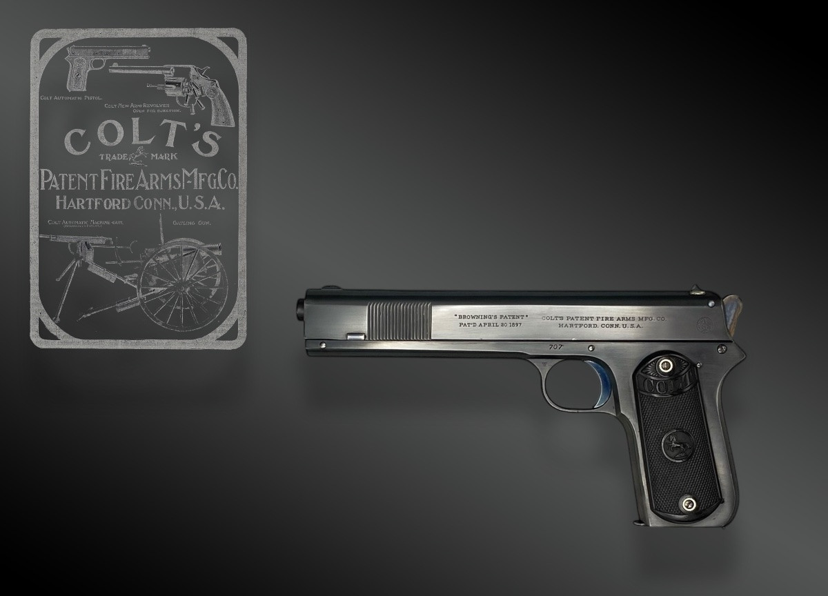 PISTOLET COLT 38 AUTOMATIQUE, dit « modèle 1900 » N°707 Etats-Unis – Brevet 1897-photo-2