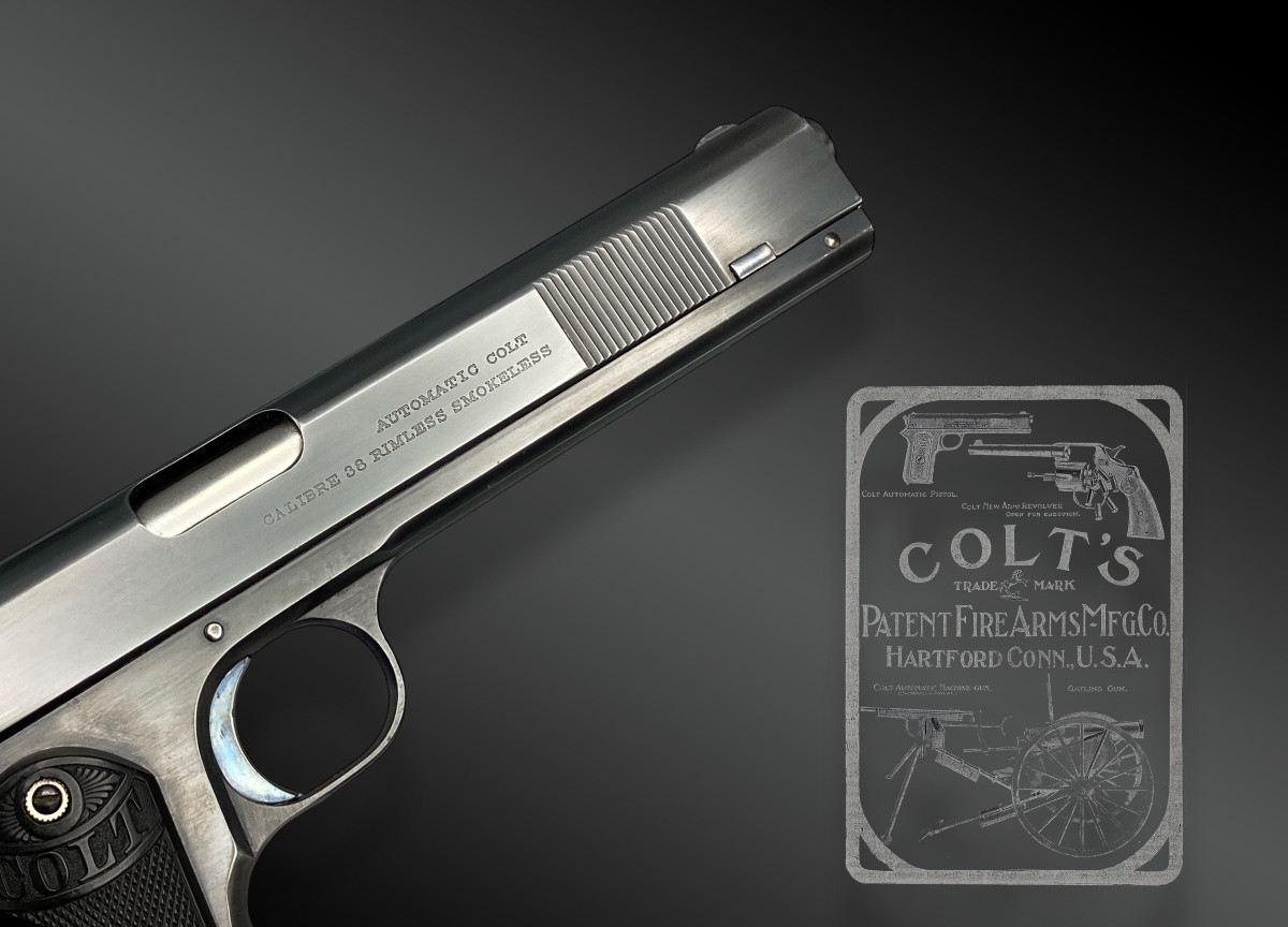 PISTOLET COLT 38 AUTOMATIQUE, dit « modèle 1900 » N°707 Etats-Unis – Brevet 1897-photo-4