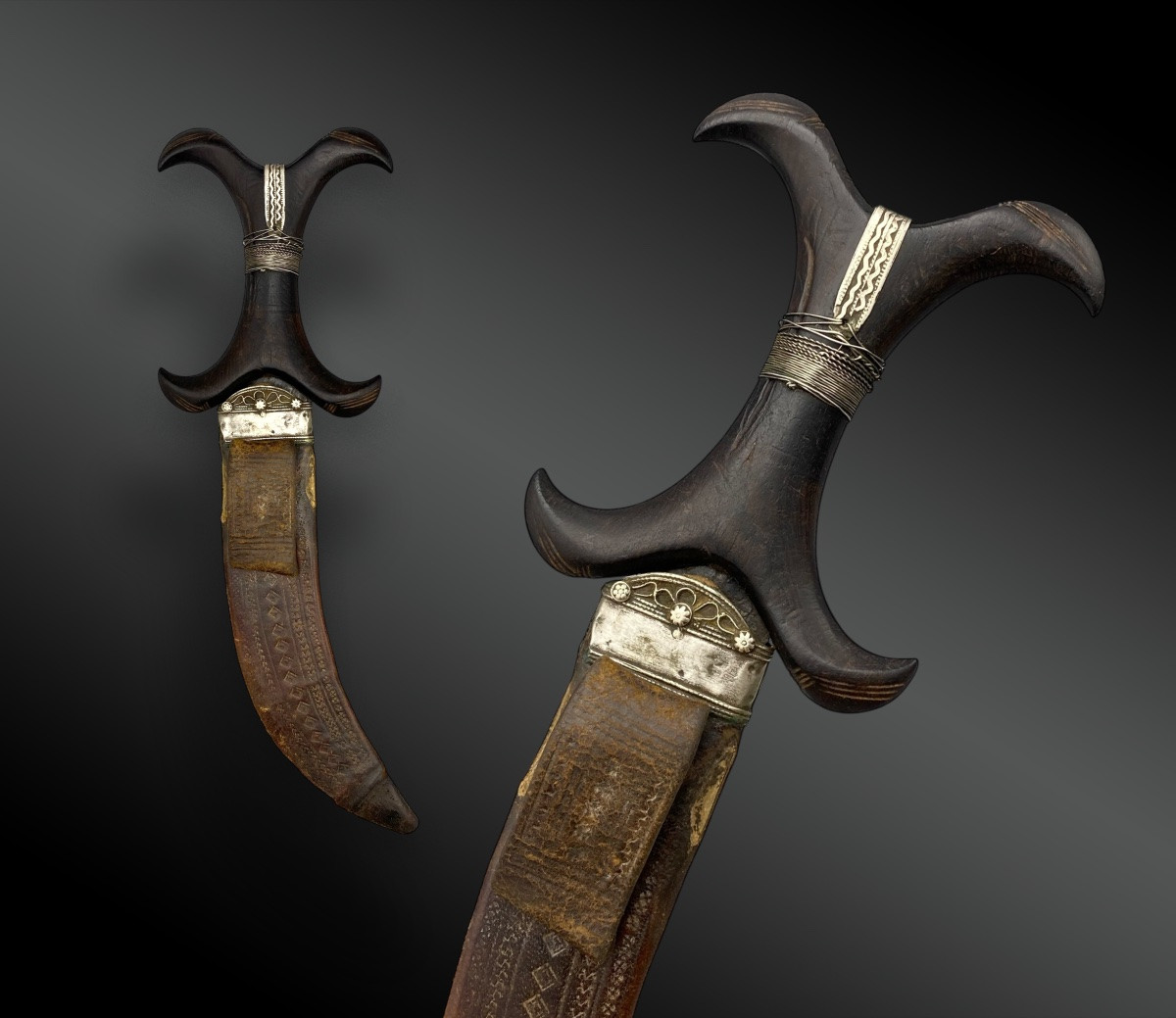 Dagger Of The Beja Or Bedja People, With Sheath. Africa, Ethiopia Or Sudan, 20th Century-photo-2