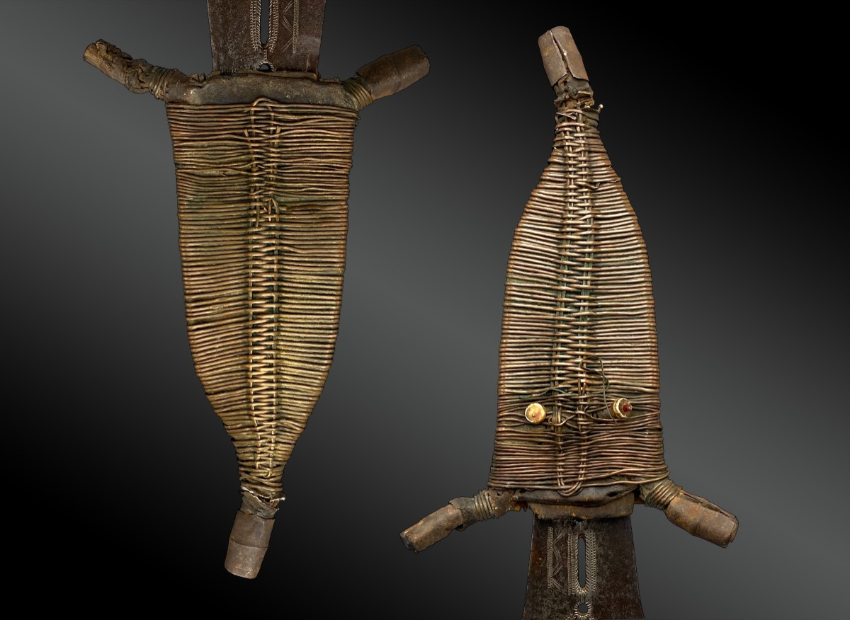 Ngbandi-yakoma Knife With Sheath. Africa, Democratic Republic Of Congo, Early 20th Century. -photo-2