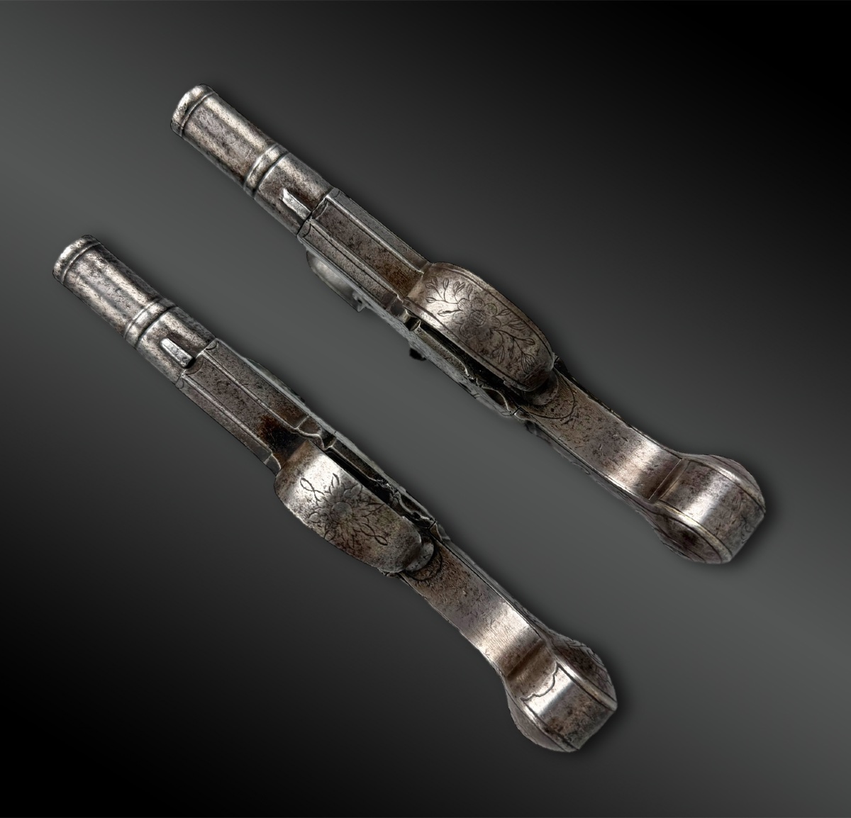 Pair Of Travel Pistols With Box, Signed Seglas - London, United Kingdom - Late 18th Century-photo-2