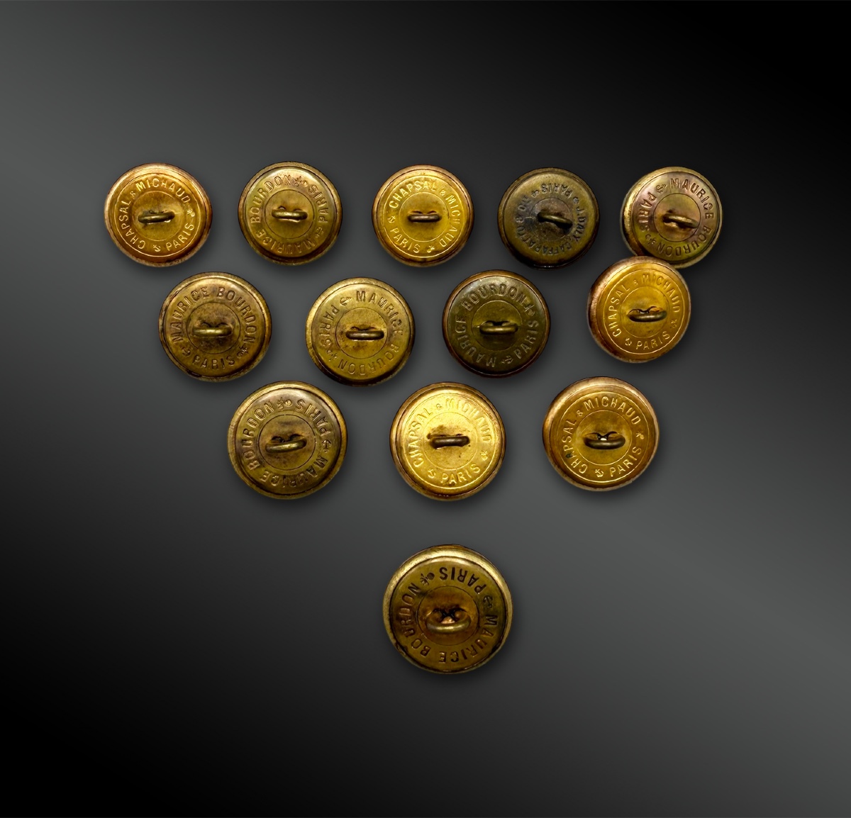 Set Of Thirteen Artillery Buttons - France - 19th Century-photo-2
