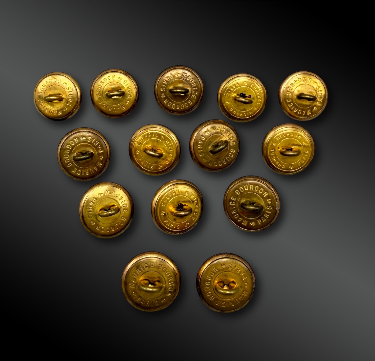 Set Of Fourteen Artillery Buttons - France - 19th Century-photo-2