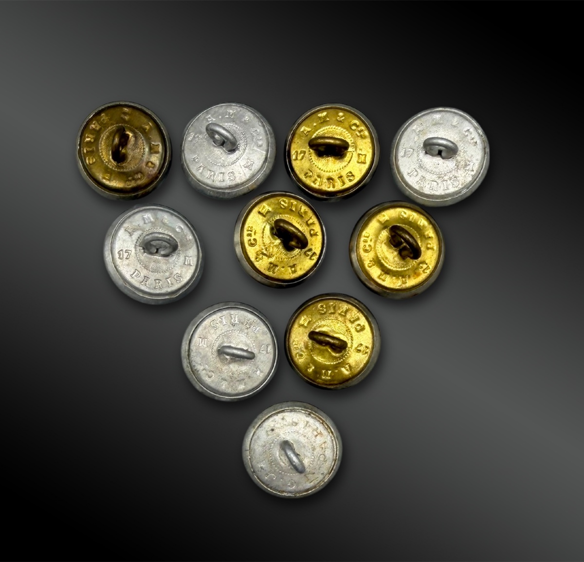 Set Of Ten Gendarmerie Buttons - France - 19th Century-photo-2