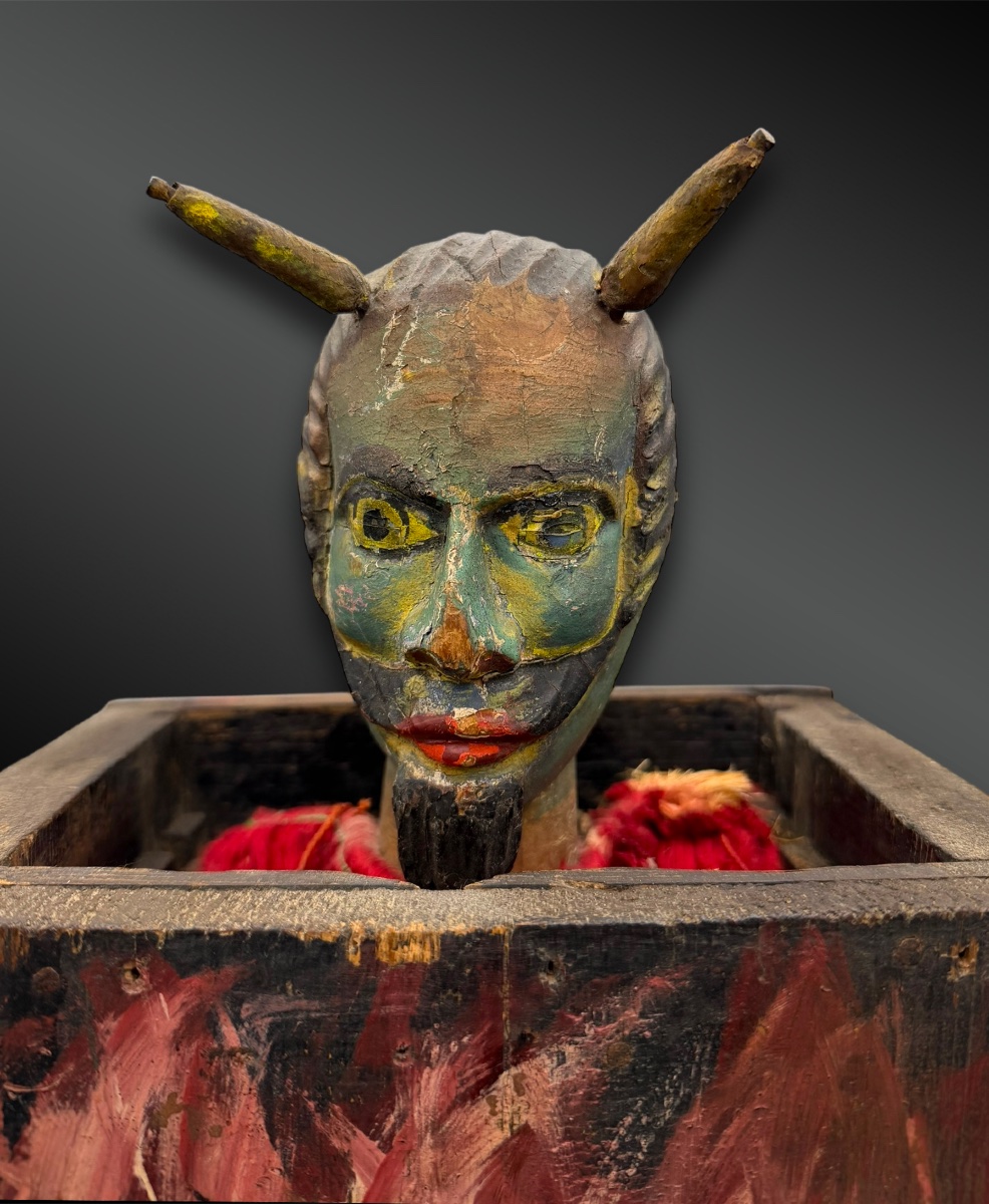 JEU FORAIN appelé « Diable en boîte » ou « Jack-in-the-box » - Europe - XIXème siècle-photo-2