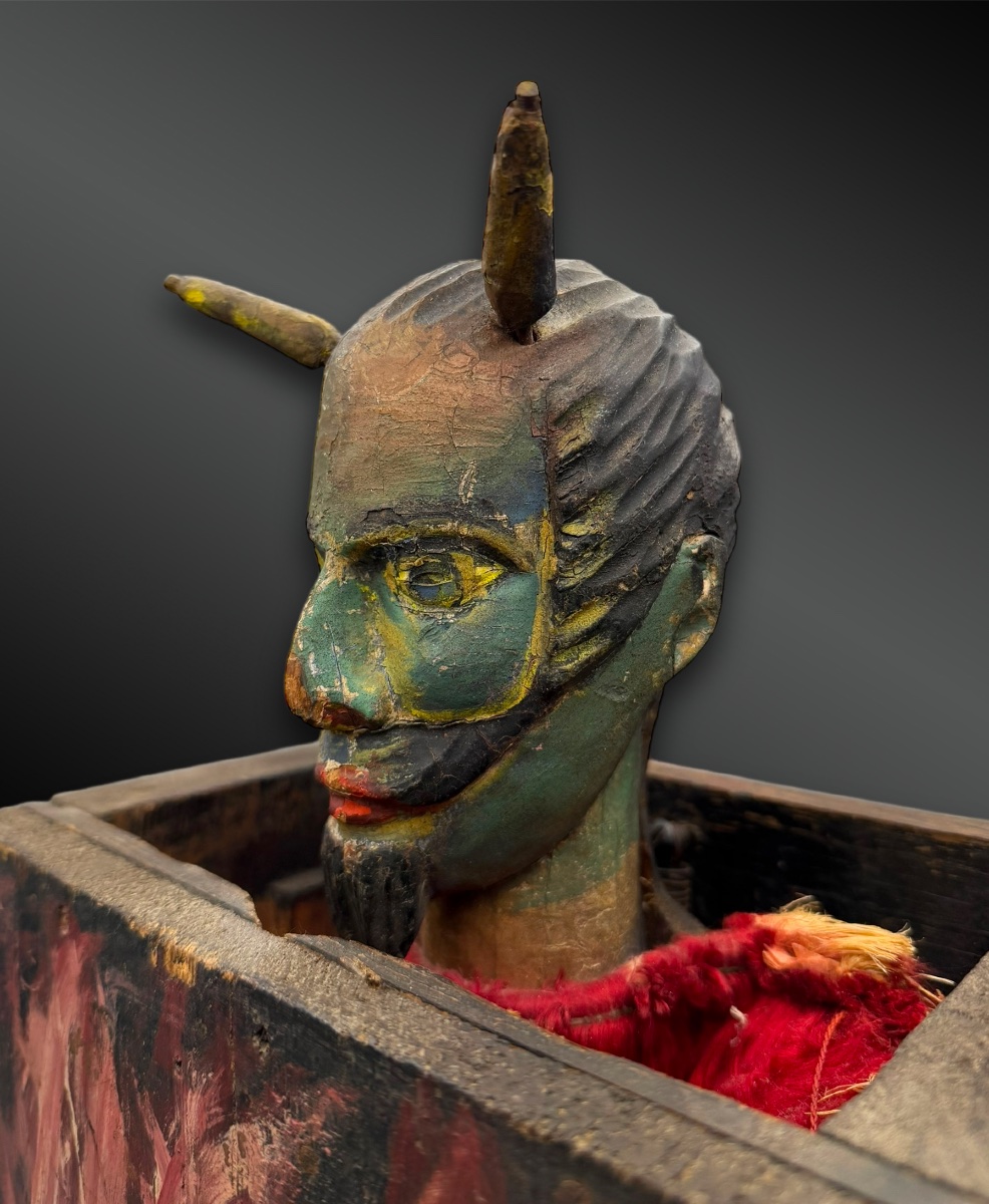 JEU FORAIN appelé « Diable en boîte » ou « Jack-in-the-box » - Europe - XIXème siècle-photo-2
