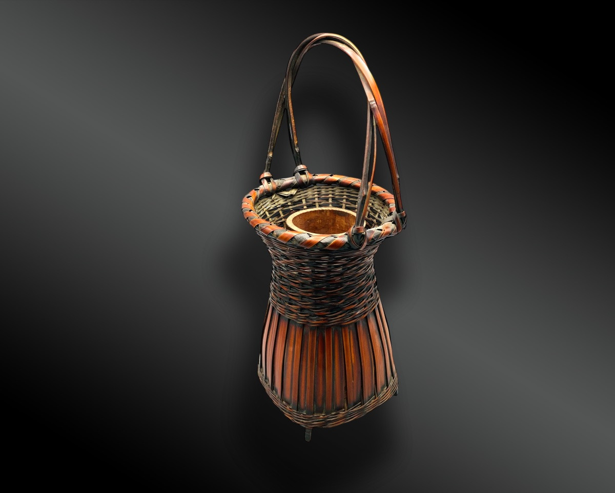 Basket For Ikebana Called Hanakago Shichiku Japan-photo-3