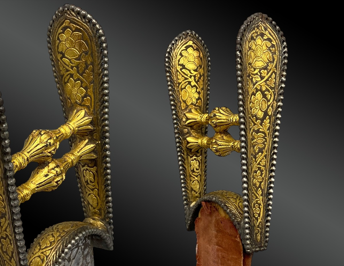 POIGNARD appelé Katar Djamadhar, avec son fourreau. Empire moghol, Inde, fin XVIIIème siècle-photo-4