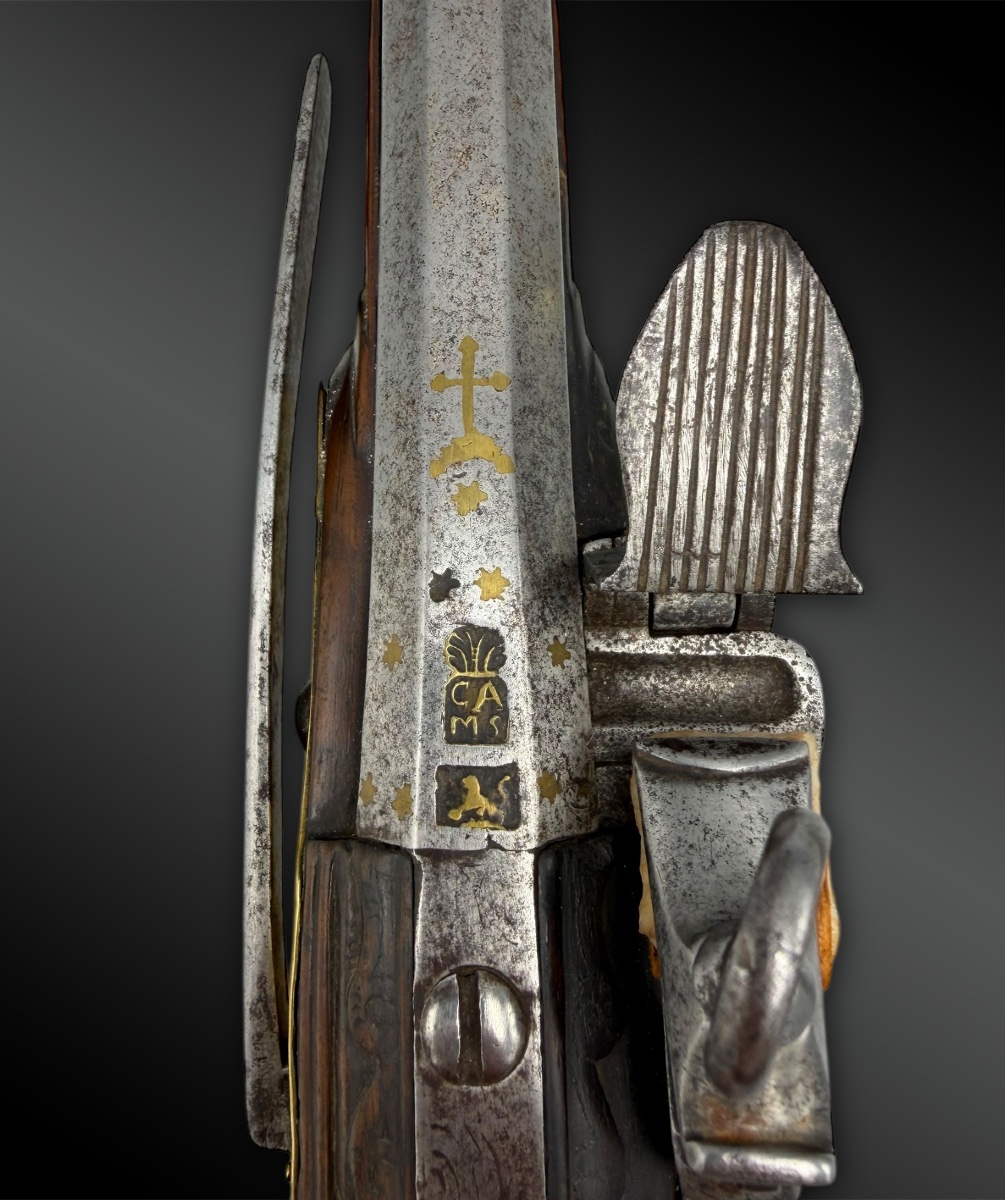 PAIRE DE PISTOLETS À SILEX MARQUÉS RIPOLL AUX BASSINETS - Espagne - XVIIIème siècle-photo-1