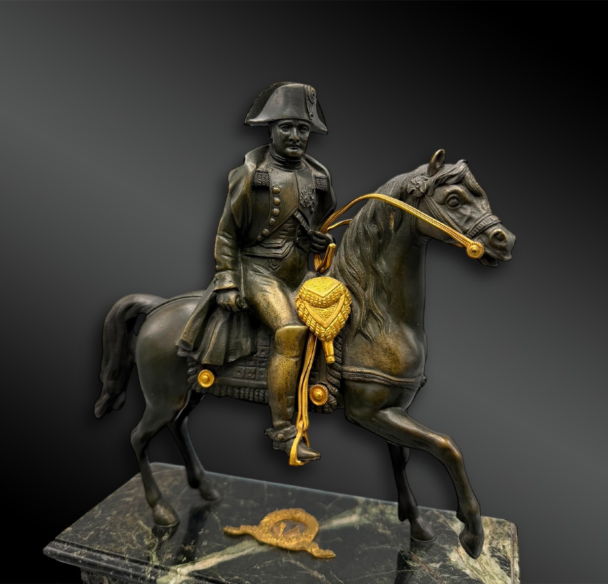 Napoleon On Horseback; Bronze Sculpture - France - Circa 1900-photo-2