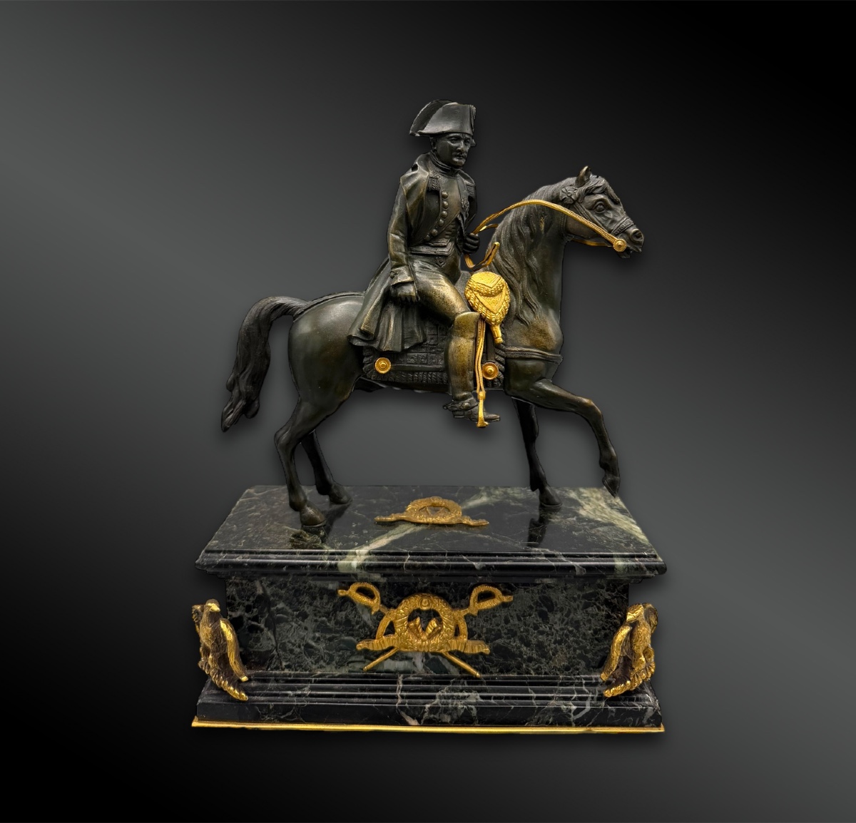 Napoleon On Horseback; Bronze Sculpture - France - Circa 1900