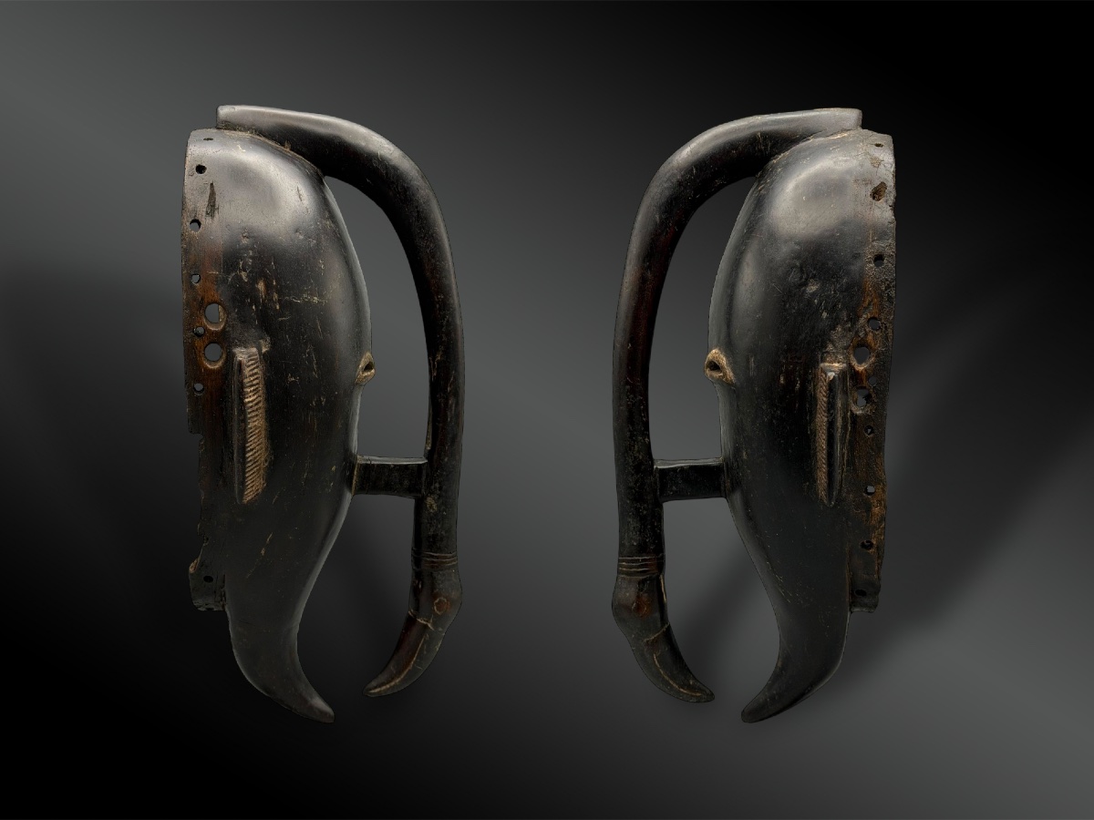 Antropo-zoomorphe Mask - Ivory Coast - First Half Of The 20th Century-photo-3