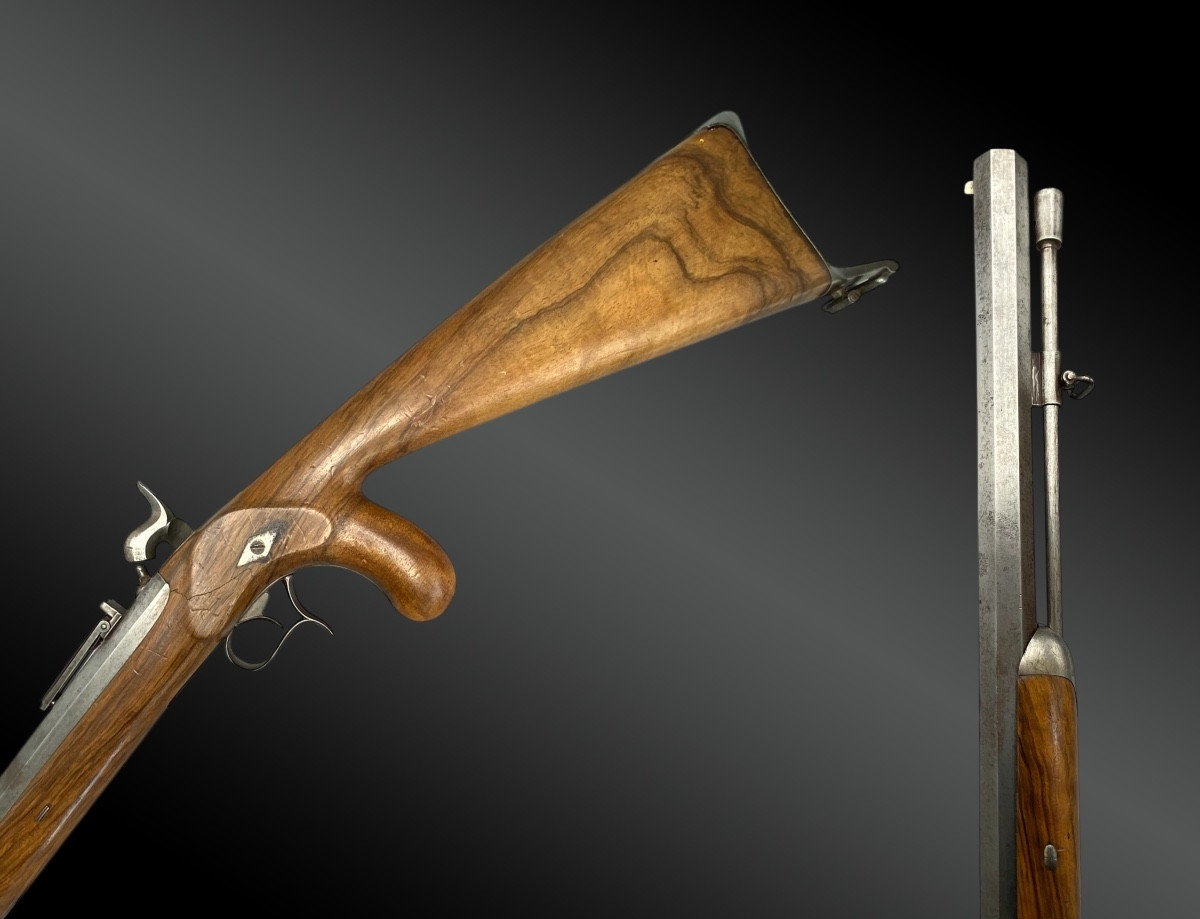CARABINE À PERCUSSION À UN COUP, SUR LE SYSTÈME DELVIGNE Belgique vers 1850-photo-1