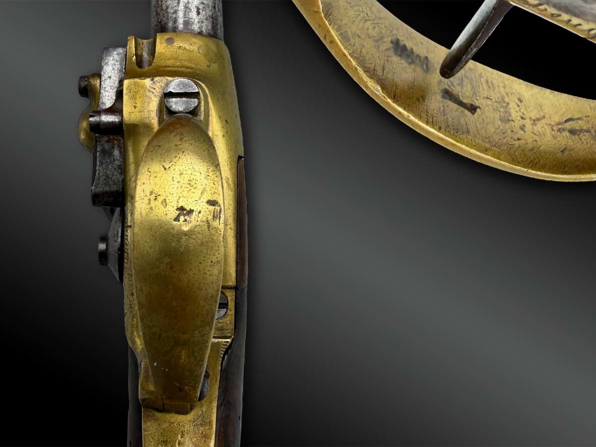 PISTOLET à silex modèle 1777, 2ème type - France -Période Louis XVI-photo-3