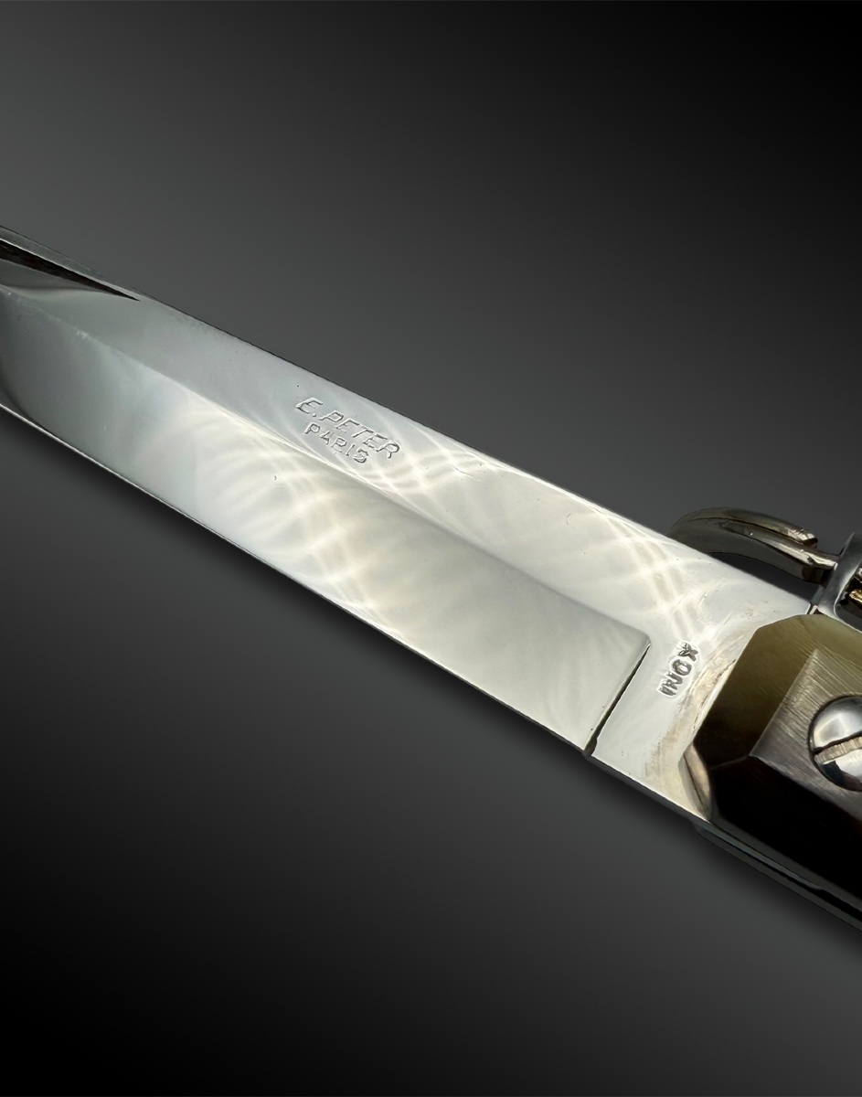 Jacques Mongin Folding Knife For E. Peter - Nogent, France - 20th Century-photo-2