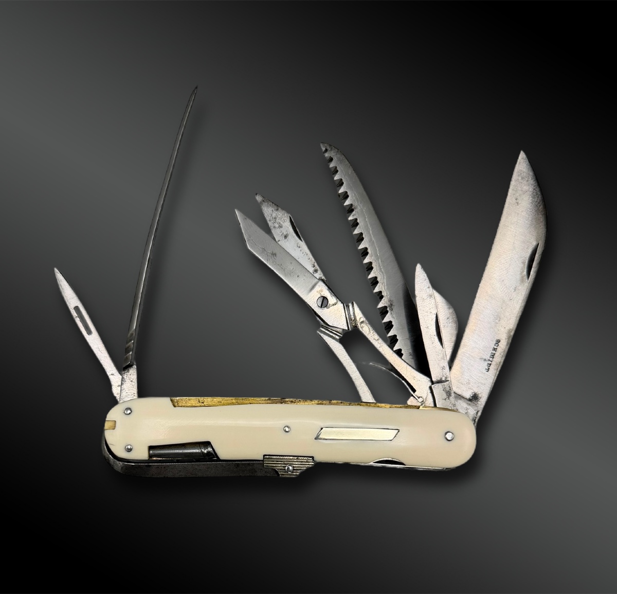 Knife Called Cavalier, Thirteen Pieces, Signed Schmidt - Germany ? - Circa 1900