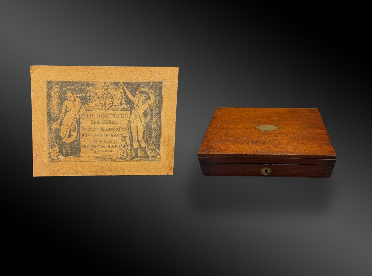 Boxed Set Of A Pair Of Flintlock Box Pistols By H.w. Mortimer - London-photo-3